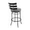 Armen Living Natya Swivel Counter or Bar Stool in Black Finish with Gray Faux Leather 840254333642 - alternate 5